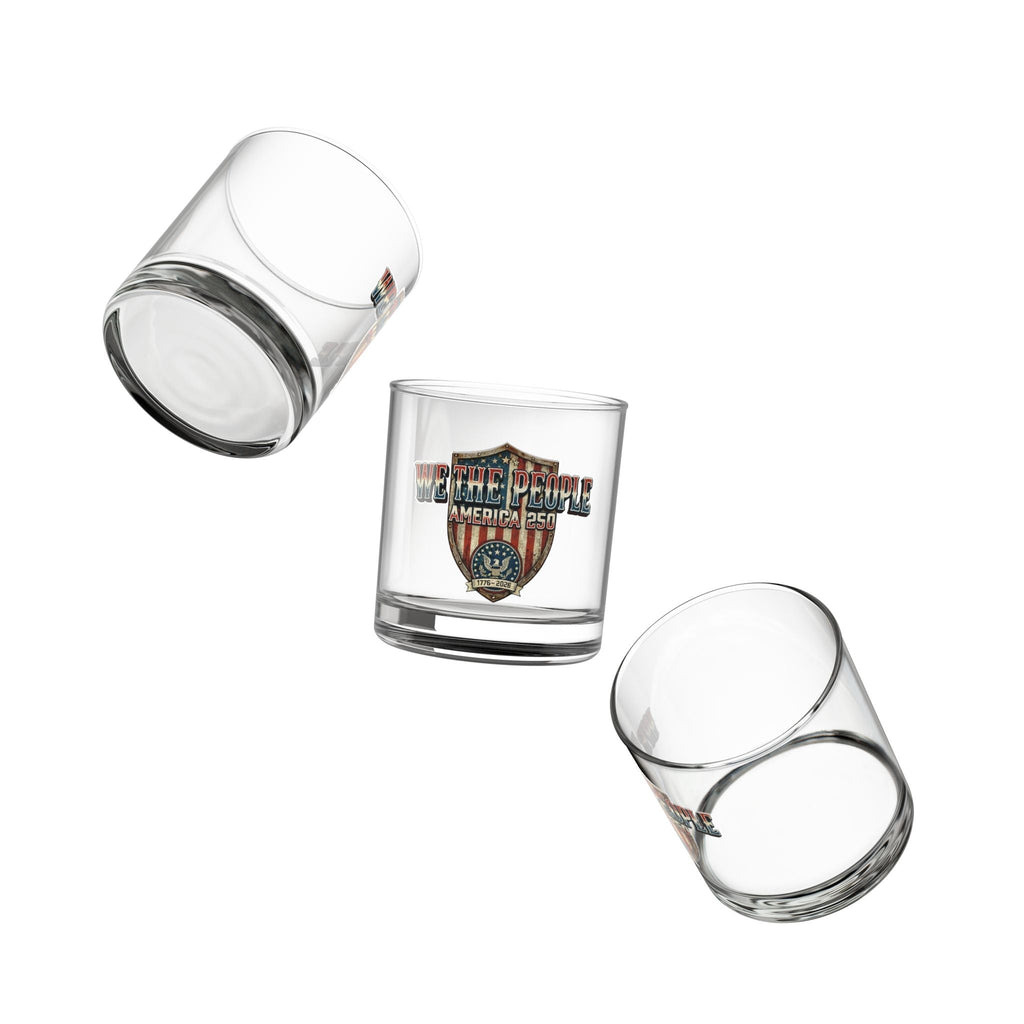 Patriotic We the People America’s 250th Anniversary Rocks Glass