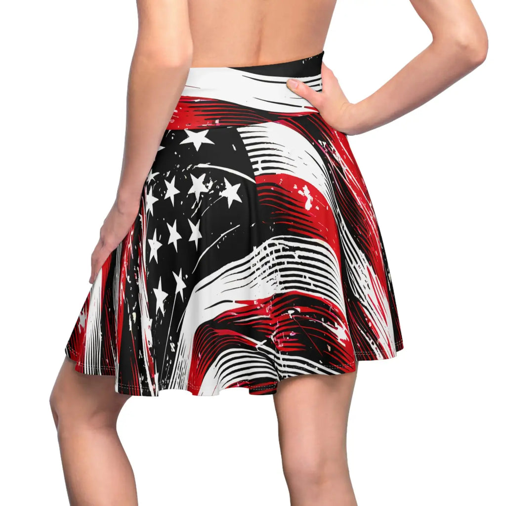 Bold American Flag Skater Skirt - Patriotic Summer - Dipaliz