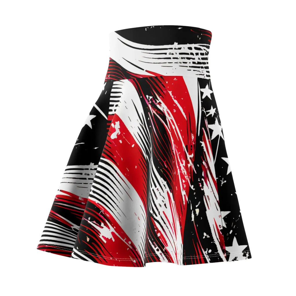 Bold American Flag Skater Skirt - Patriotic Summer - Dipaliz