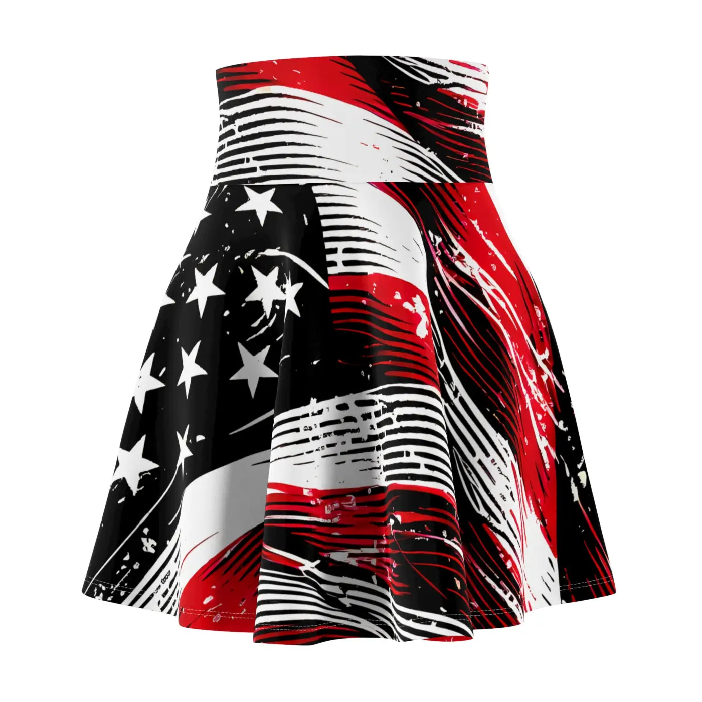 Bold American Flag Skater Skirt - Patriotic Summer - Dipaliz