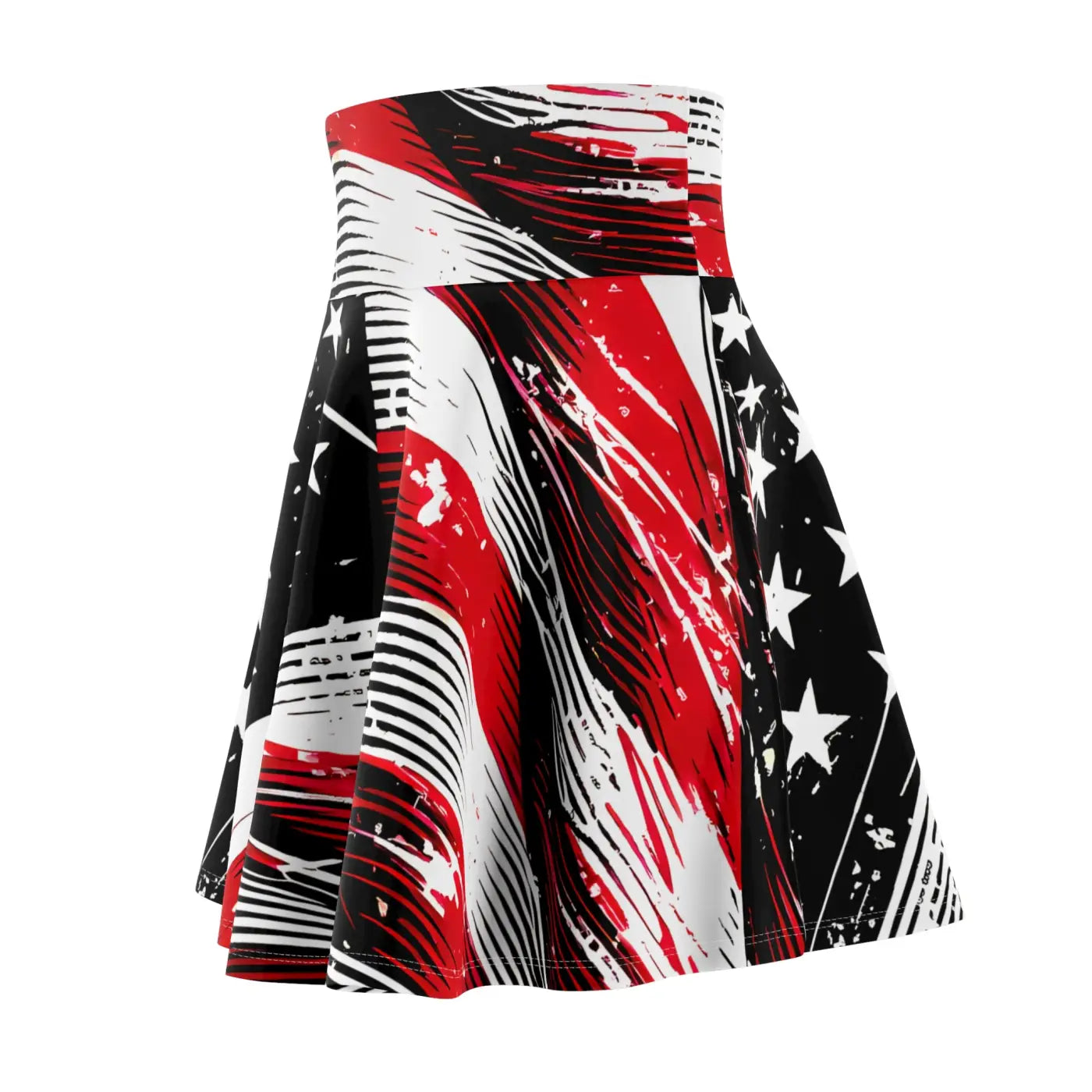 Bold American Flag Skater Skirt - Patriotic Summer - Dipaliz