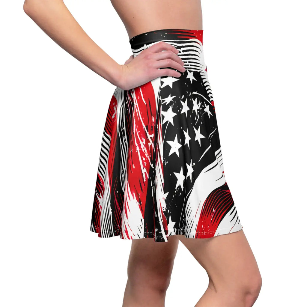 Bold American Flag Skater Skirt - Patriotic Summer - Dipaliz