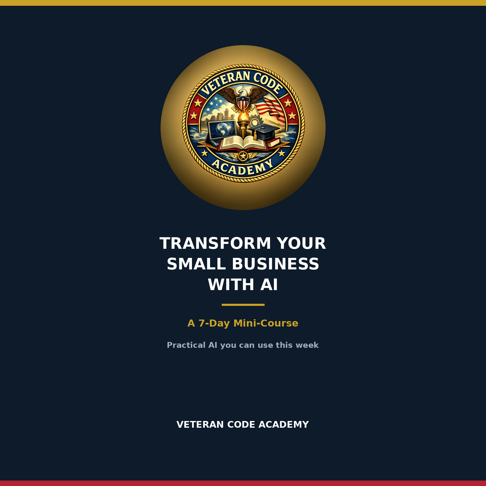 Transform Your Small Business with AI cover, Veteran Code Academy